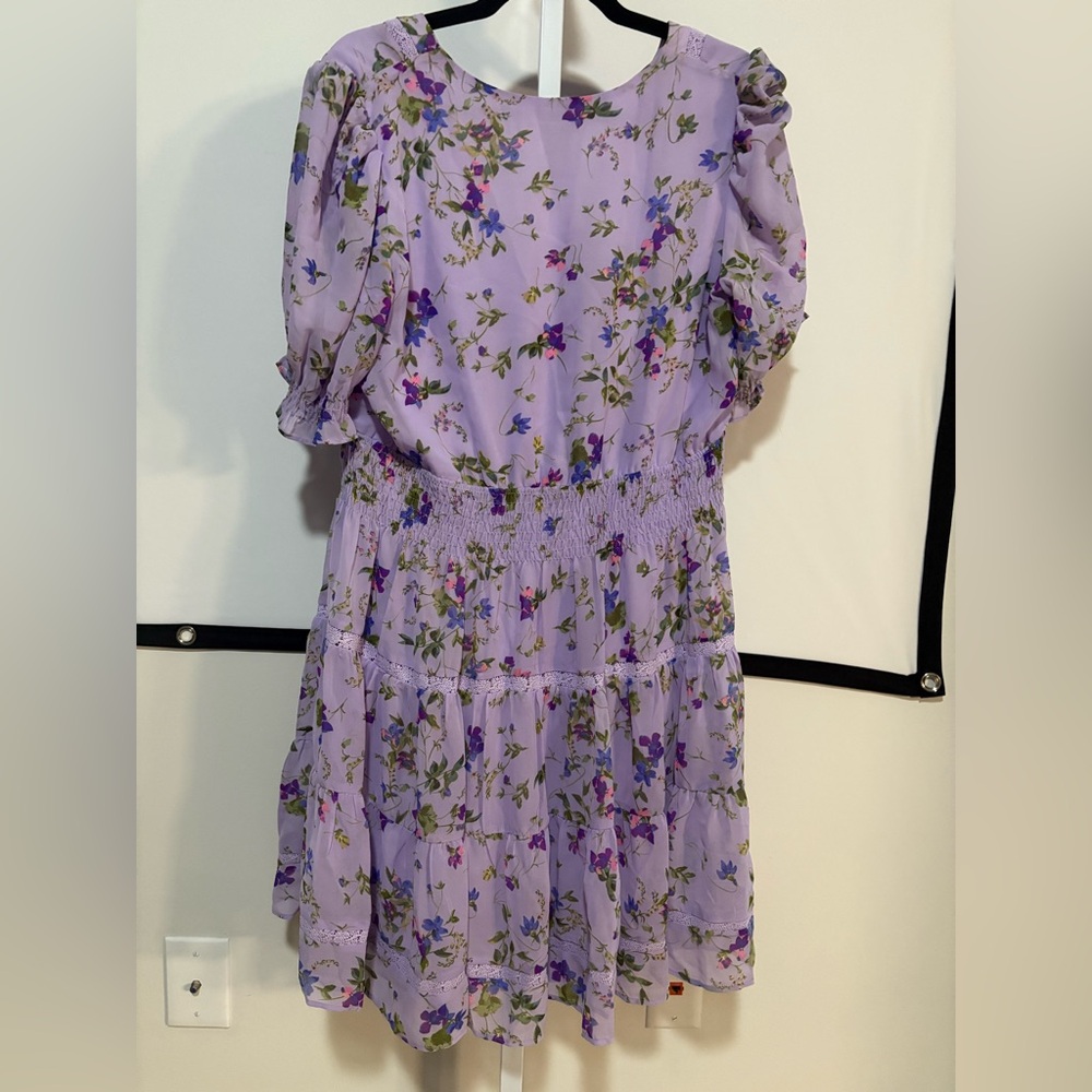 Taylor Lavender Floral Mini Dress - Picture 3 of 4